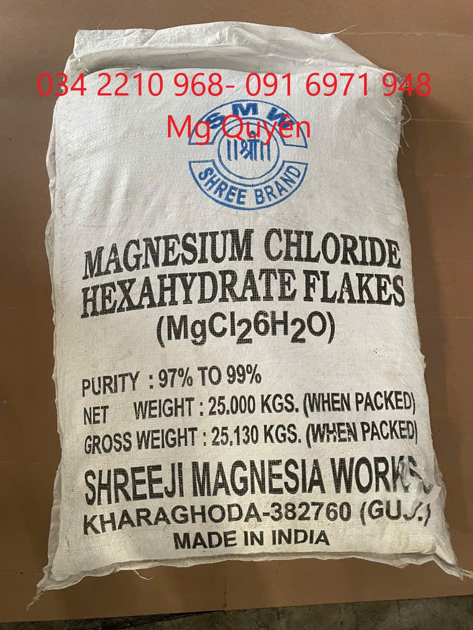 Khoáng MgCl2 95% FLAKES Ấn Độ cho tôm cá